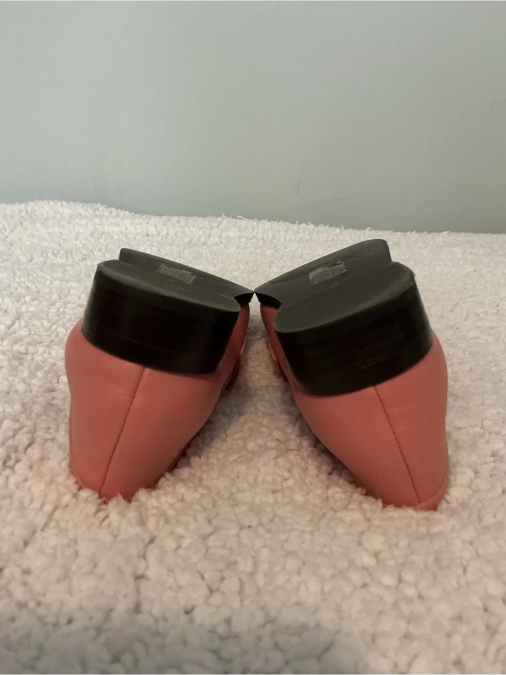 Bibi Lou Pink Leather Slip-On Loafers with Gold Bit